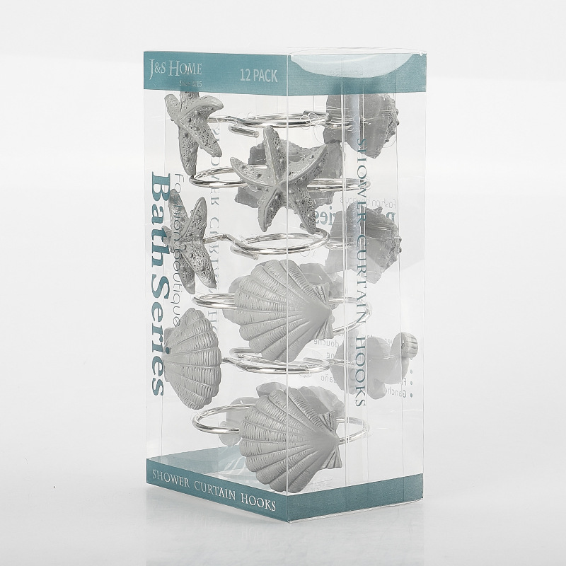 Cortina de ducha de resina hebilla de baño 12 piezas C-tipo gancho abierto cortina hebilla colgante anillo cortina partición puerta cortina Accesorios