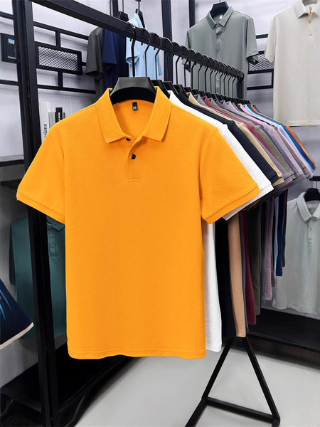 Cotton fashionable casual solid color short sleeve T-shirt