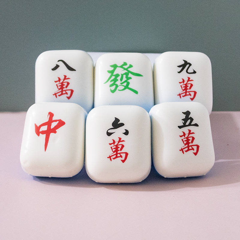 Mahjong Knead music creative decompression toy slow rebound press outlet decompression tool Sponge mahjong tabletop decoration