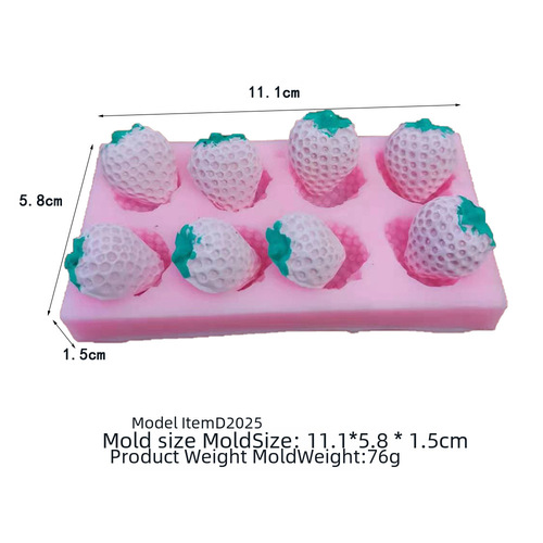 AZ004 Silicone Strawberry Soft Candy 3D Liquid Silicone Mold Cake Decoration Mold Candy Chocolate Mold