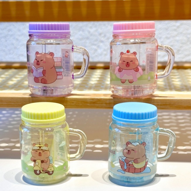 Taza de té con leche, sacapuntas Kapibala, dibujos animados, muñeco lindo, sacapuntas, estudiantes de escuela primaria, lápiz portátil