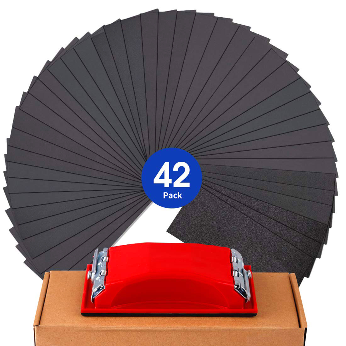 996A外贸货源砂纸230*93mm方形水砂纸套装打磨器抛光水磨砂纸批发