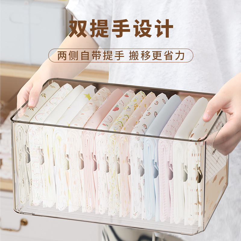 婴儿衣服收纳箱家用衣柜分层神器透明整理盒塑料筐宝宝裤子储物箱|undefined