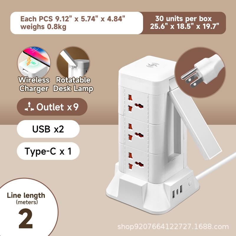 EE. UU. 3 pies-2 metros-3 capas/USB/cargador inalámbrico/luz nocturna