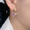 Purple fashionable earrings from pearl, 2024 years, internet celebrity, light luxury style