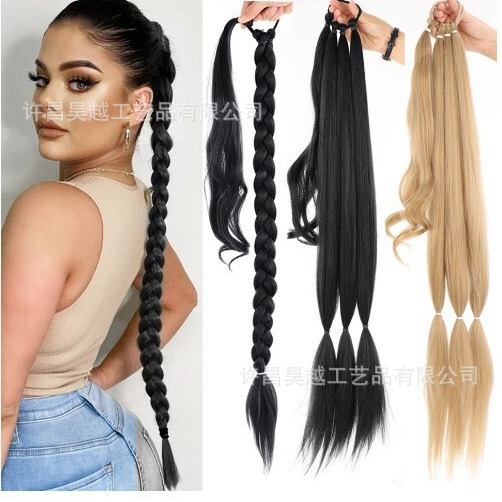 Cross-border wig ponytail hair synthetic wig boxing ponytail synthetic wig boxing ponytail spot new foreign trade