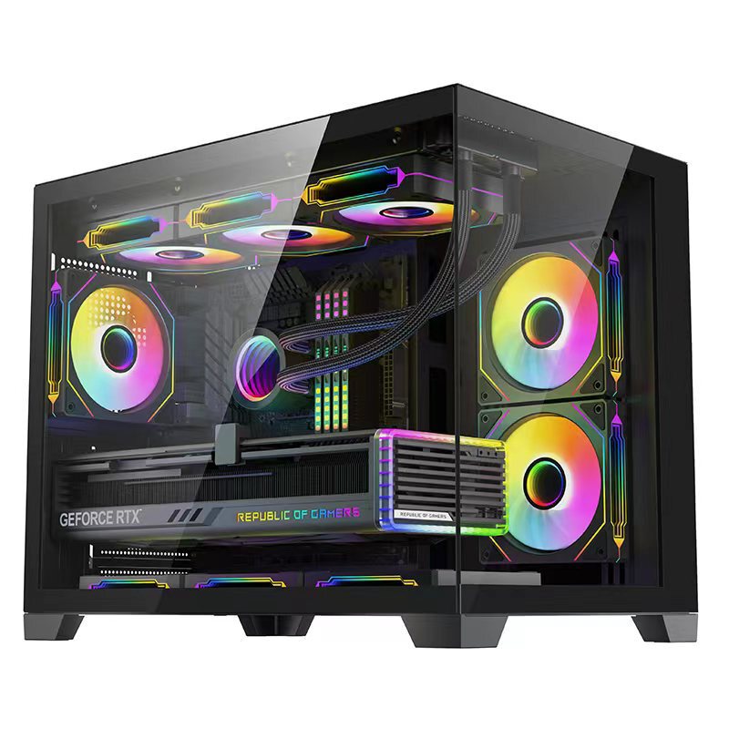 Nine-Tailed Fox T1 Assembled Computer Case Desktop Full-Side Transparent Matx White 360 Water-Cooled Atx Mainframe Case Nine-Tailed Fox T1 Assembled Computer Case Desktop Full-Side Transparent Matx White 360 Water-Cooled Atx Mainframe Case