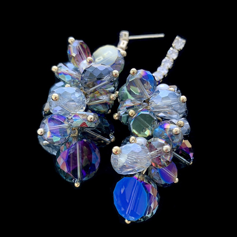 22g Weight Artificial Crystal Inlay Material Drop Earrings Classification 1 Pair Quantity Birthday, Street Occasion Copper Material Fruit Pattern Women's Gender Inlay Design Lady Style 1 Pair Lady Fruit Inlay Copper Artificial Crystal Drop Earrings 3