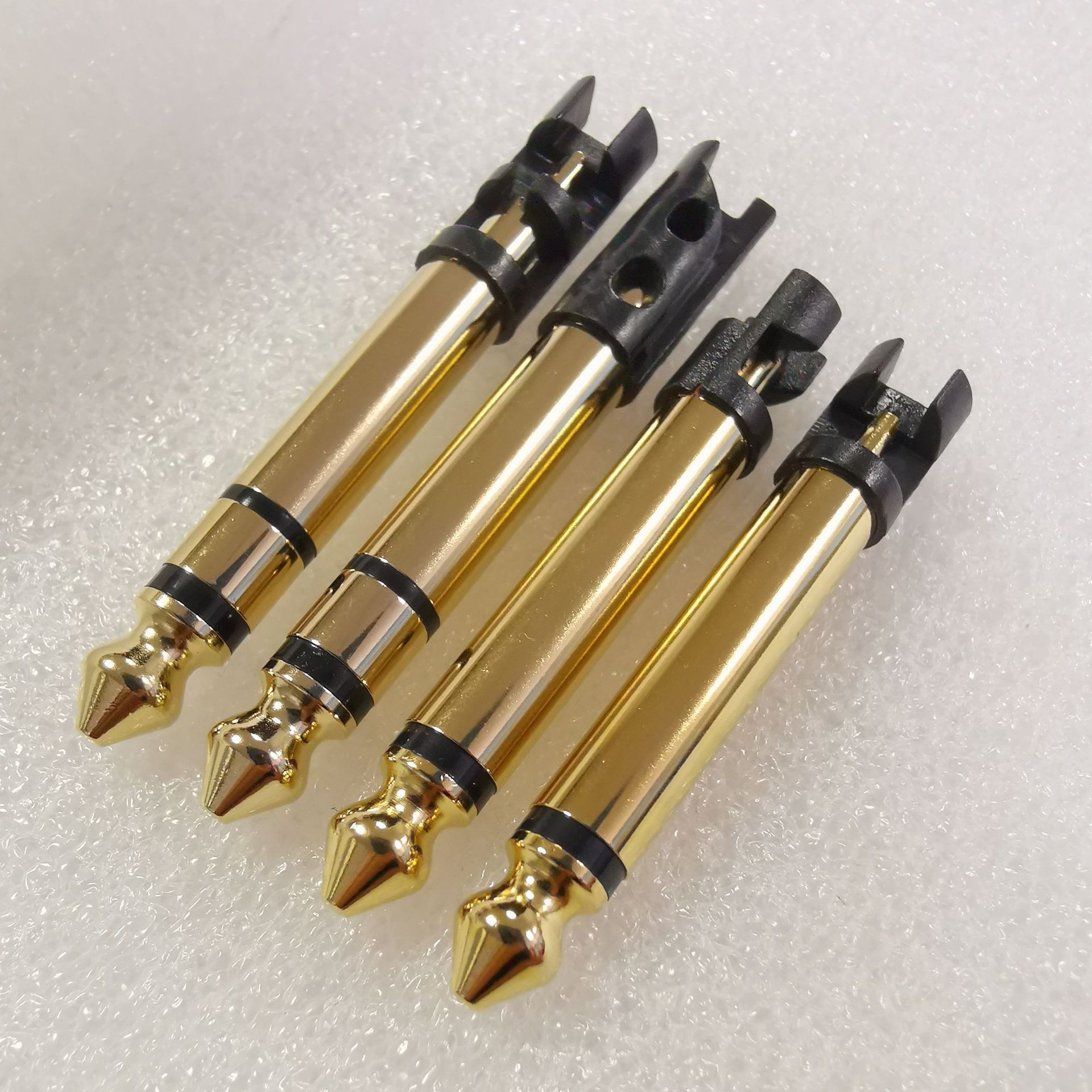 6.35插头话筒双声道麦克风镀金插针音响端子调音台直播专用音响线