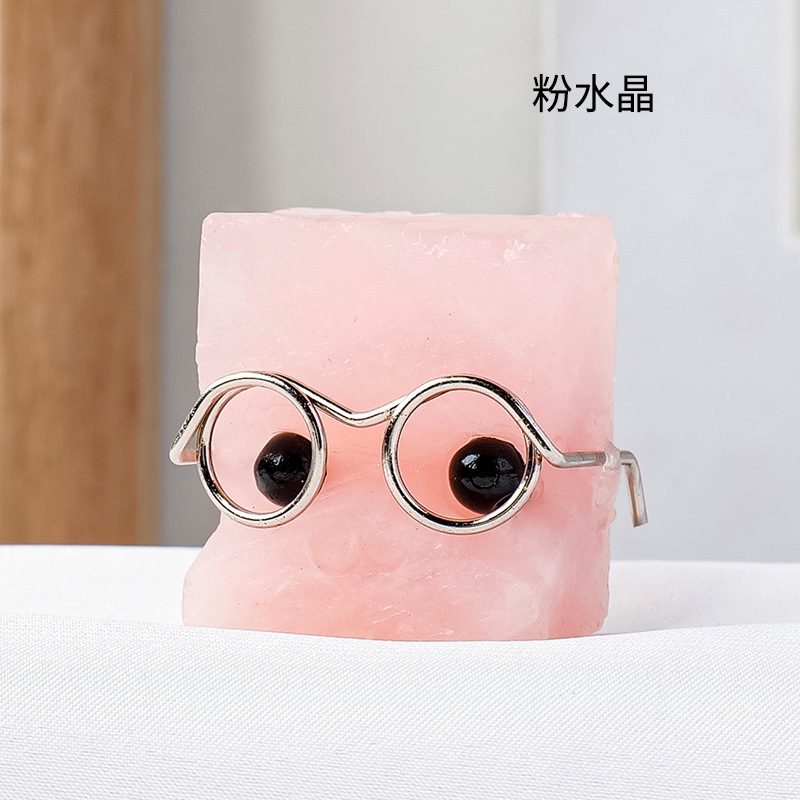 Crystal natural transfronterizo pequeño erizo adornos de escritorio para el hogar para jugar con gafas para la decoración creativa del erizo mayorista
