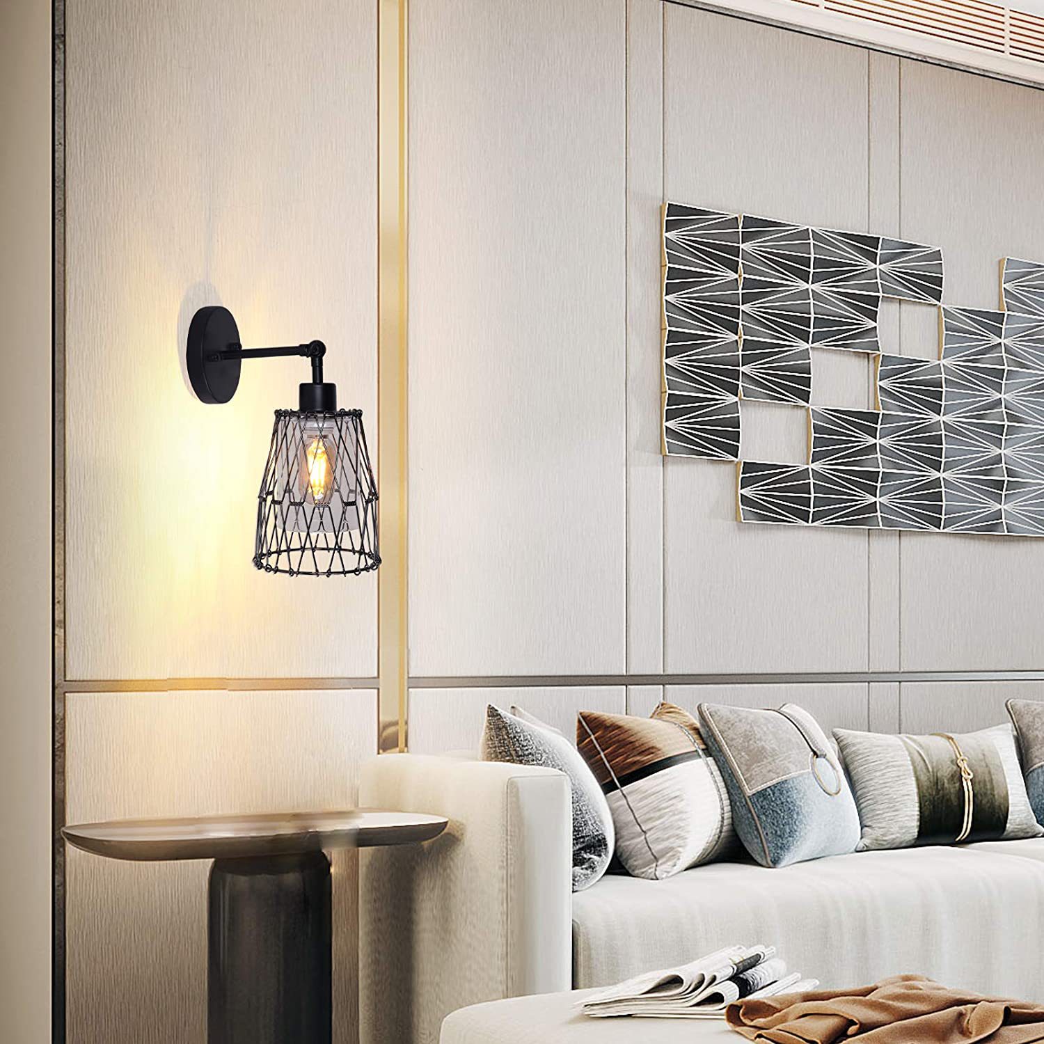 亚马铁艺壁灯美式简约复古工业风铁罩壁灯过道浴室梳妆装饰灯跨境