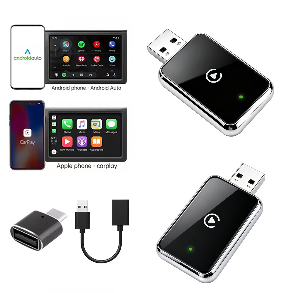 Cross-border best-selling wireless carplay box Android Auto 2-in-1 smart car connectivity carplay adapter