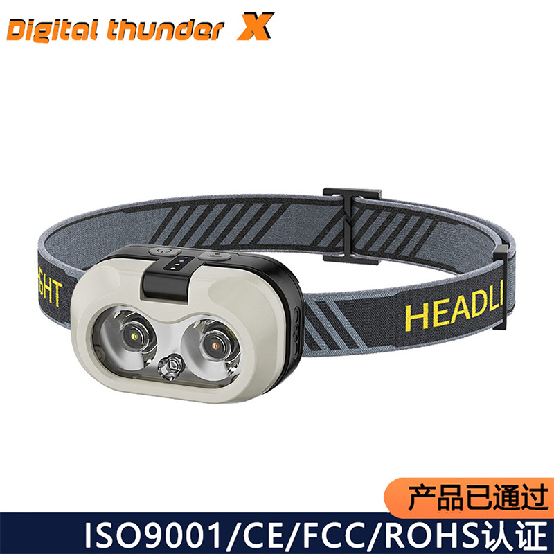 Al Aire Libre Pesca inducción faro larga resistencia mini cabeza ligera lámpara brillante noche pesca faro