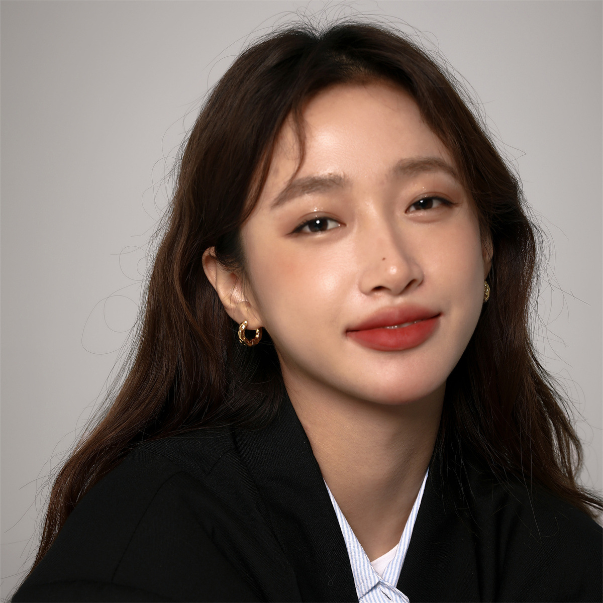 銀針耳環不規則紋理扭曲耳圈女液態小眾個性高級感耳飾品批發