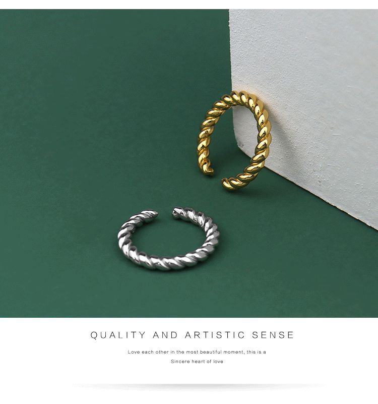 Korean Style Simple Twist Simple Bracelet Ring Female Ins Cold Style Fashion AllMatch Index Finger Ring Open Ornamentpicture13