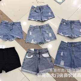 跨境外贸牛仔短裤女装夏季新款韩版女牛仔裤库存杂款尾货清仓处理