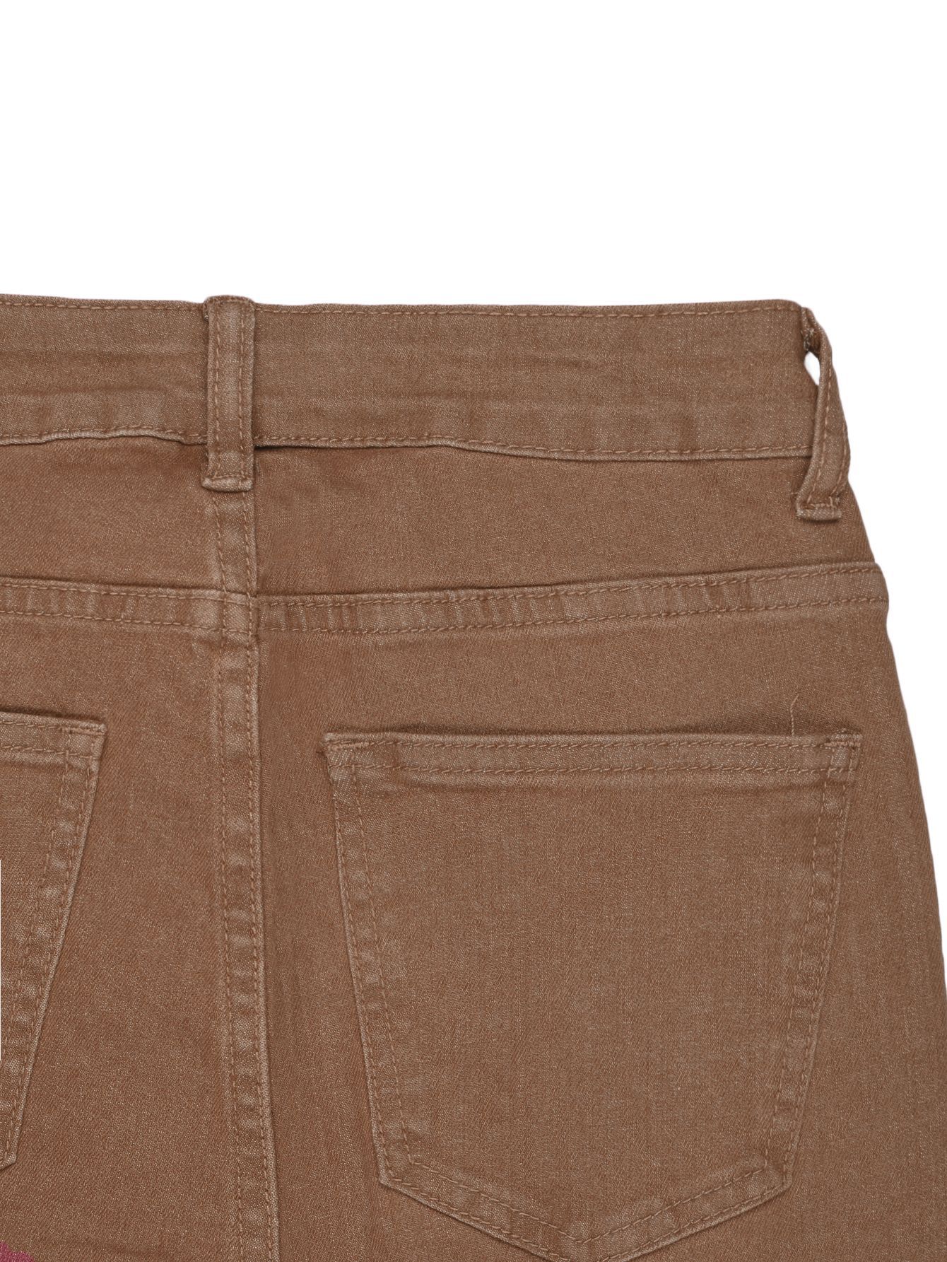 Women's Clothing Brown Flared Denim Jeans For Women, Autumn Slim Fit, Low Waist, Retro Casual Trousers_ecoleips.com