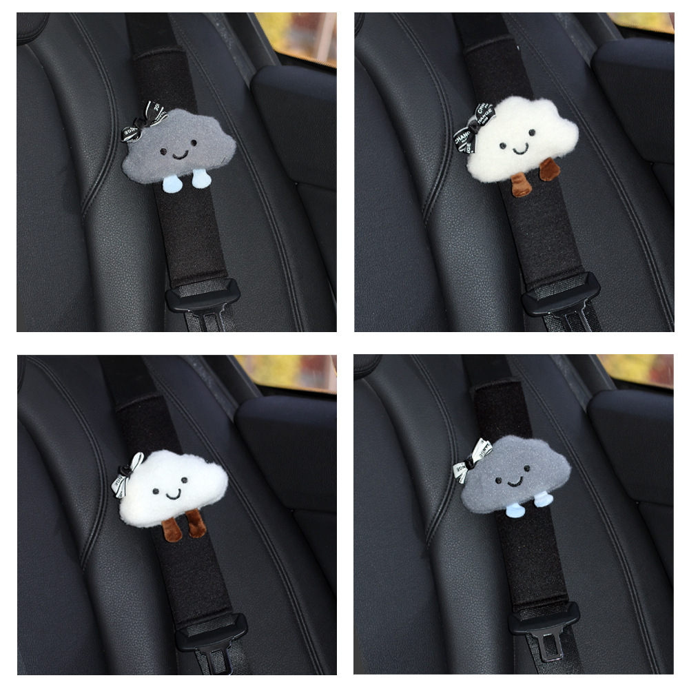 Car Seat Belt Shoulder Cover, Universal for All Seasons, Creative Little Cloud, Suitable for Tesla Interior Decorations for Girls