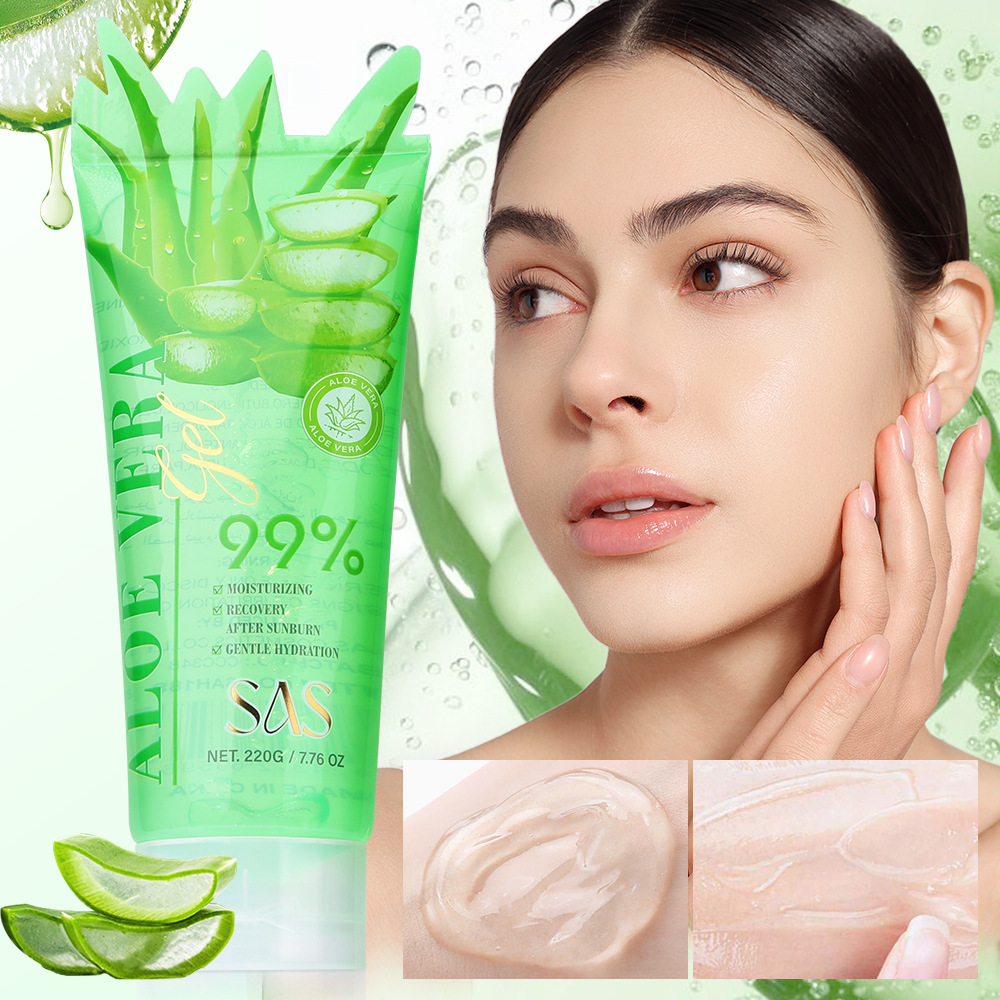 SAS transfronterizo aloe vera limpieza profunda gel exfoliante suave limpieza facial al por mayor gel de aloe vera SAH188