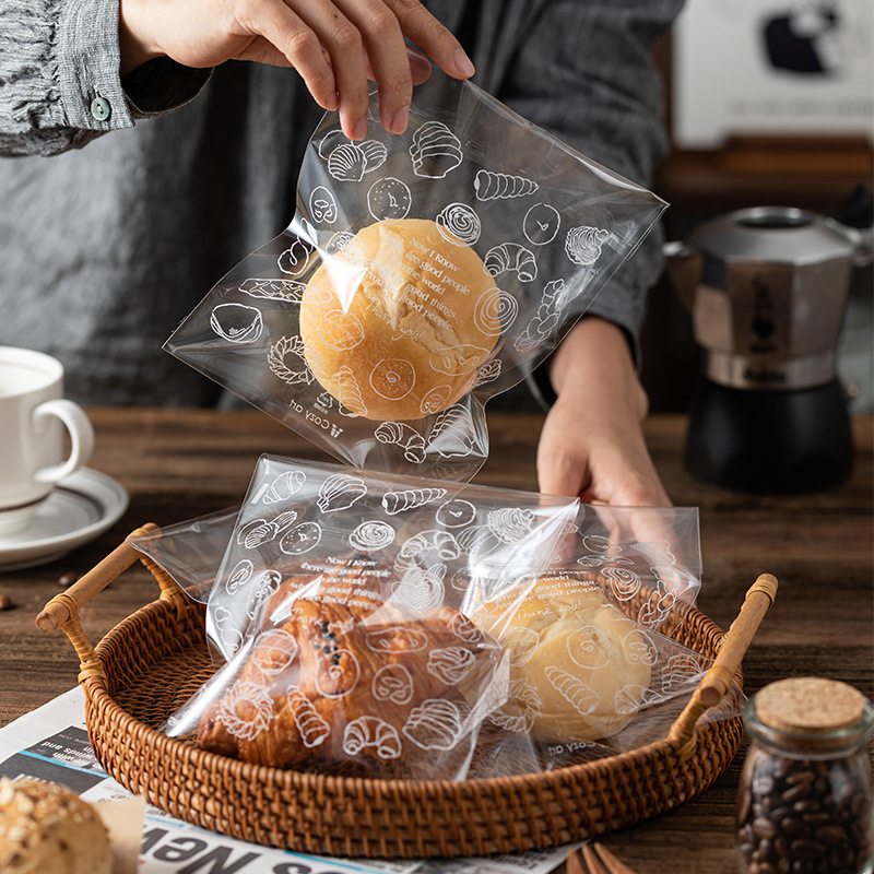 Bread Packaging Bag, Transparent Ziplock Bag, Plastic Bag, Self-Adhesive Toast Baking Bread Bag, Food Grade Packaging Bag