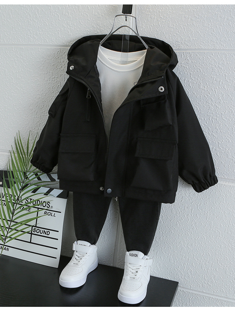 Casual Solid Color Nylon Boys Outerwear display picture 3
