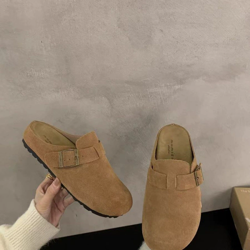 Обувь (Birkenstock) женская 2025 весна–осень, мюли с закрытым мысом, толсто подошва, регулируемая пряжка