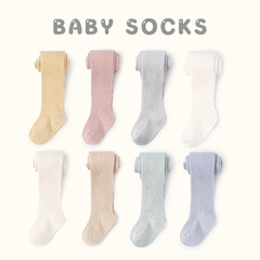 G359 baby leggings spring and autumn solid color double needle combed cotton baby pantyhose large PP girls pantyhose wholesale