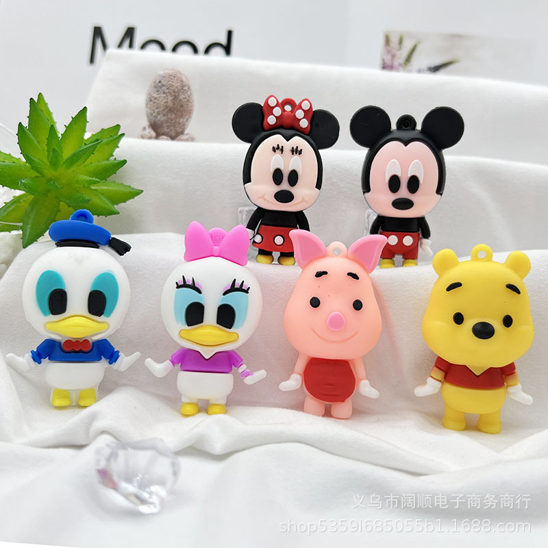 Cartoon Mickey Minnie Keychain Doll Pendant Winnie the Poodle Donald Duck Keychain Doll Pendant Archaeological Blind Box
