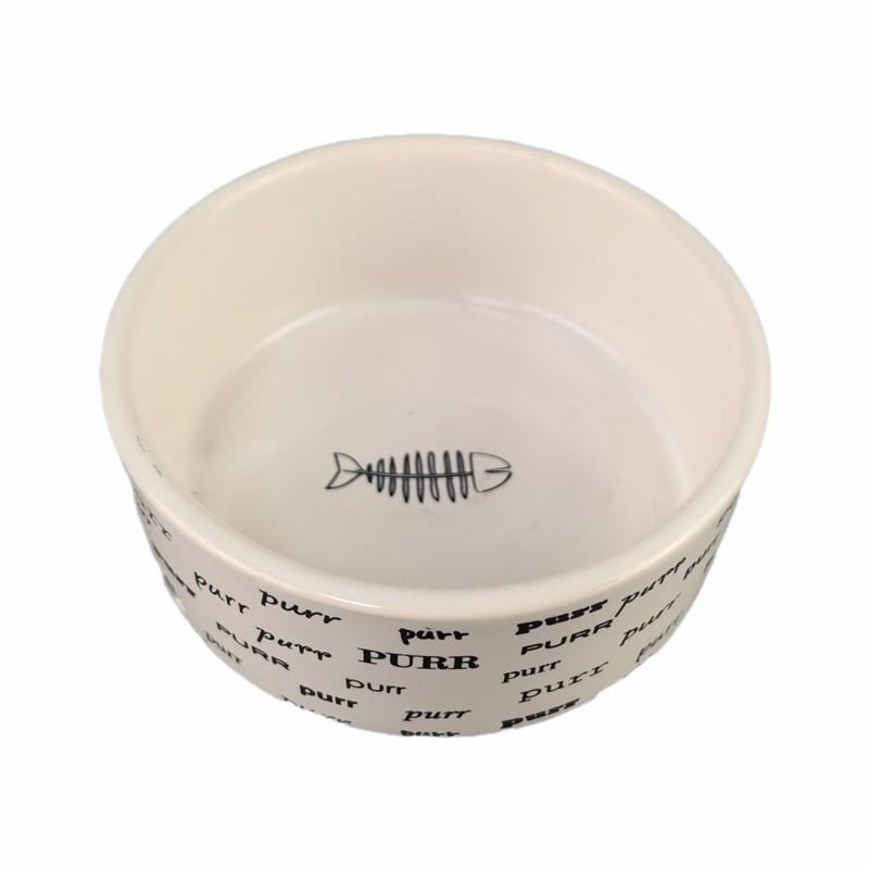 Tazón para gatos Tazón de comida para gatos de cerámica Tazón de bocadillos lindo de boca baja Tazón en forma de gato Tazón de agua Suministros para gatos Tazón simple y doble