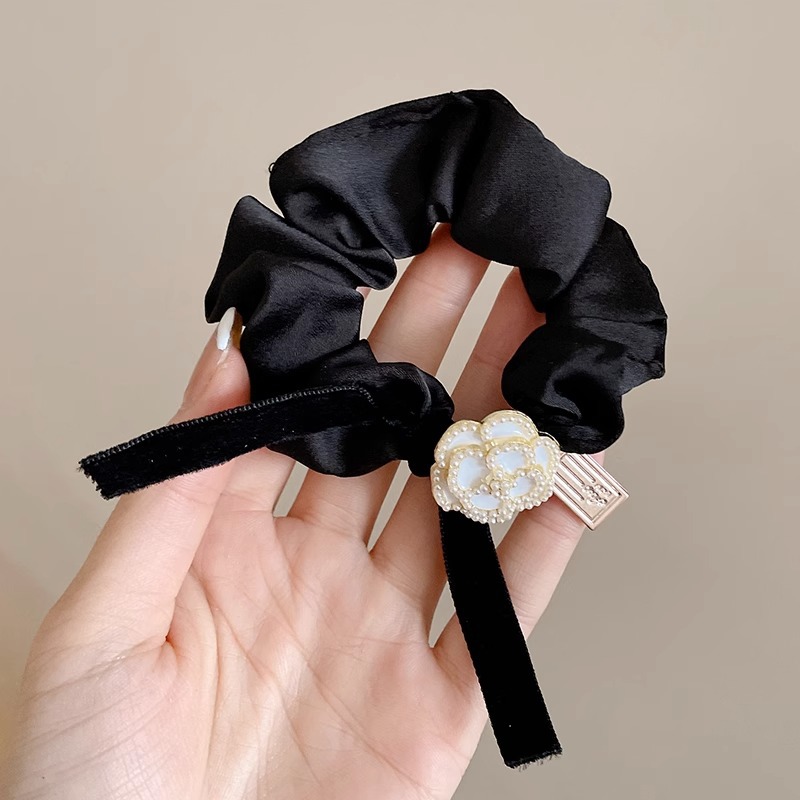 2023 nuevo tocado de cola de caballo alta banda de goma de temperamento Banda de pelo de intestino grueso de Flor Alta elástica diadema duradera lazo de pelo femenino