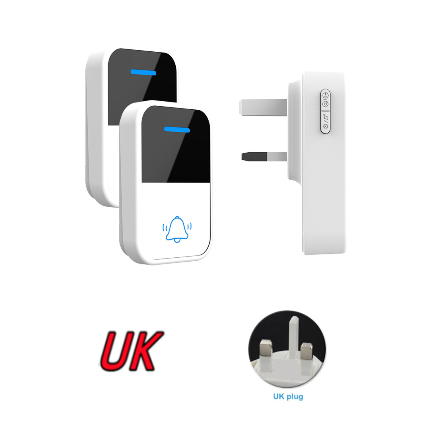 [Battery] remota pared penetrable inalámbrica timbre electrónico de cuatro niveles de alto volumen de llamada recordador CR2032