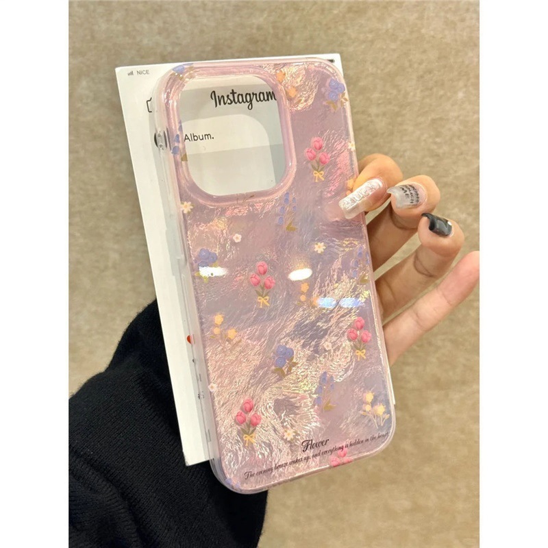 大孔漩涡光油多彩小花适用华为mate70壳小米15/14保护套vivo/oppo|undefined