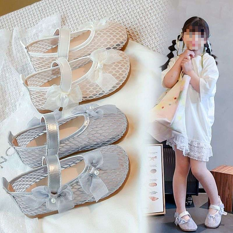 Girls Mesh Princess Shoes 2025 Summer New Baby Girl Shoes Mango Head Doudou Shoes Little Girls Dance Shoes