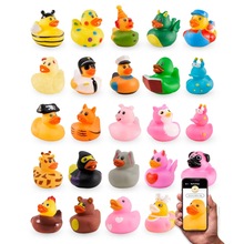 厂家亚马逊爆款吉普鸭可爱鸭子儿童戏水玩具发声吱吱叫解压捏捏叫