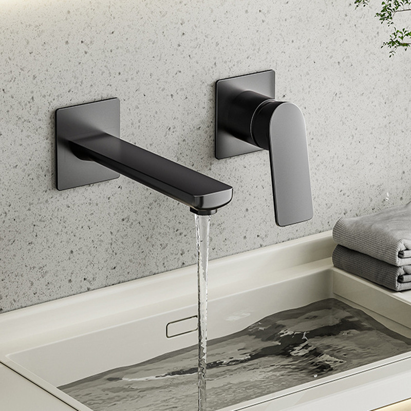 Mu Zheng concealed faucet wash basin into the wall bathroom wash basin hot and cold hidden copper faucet hot melt wholesale