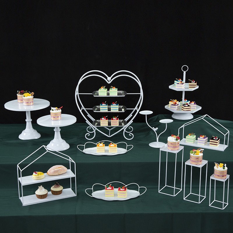 Decoración de mesa de postre de estilo europeo en forma de corazón estante bandeja de la torta decoración de la Mesa de la boda traje creativo té de la tarde Merienda rack