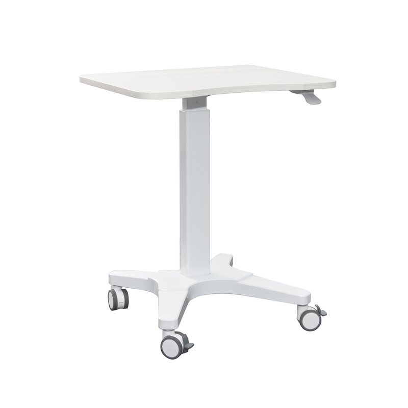 Pneumatic Lifting Table Lifting Standing Movable Computer Desk White Study Reading Home Office Desk