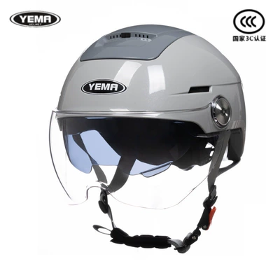 Motorcycle Safety Supplies, Mirror Half Helmet New National - cool-gray-long-tea