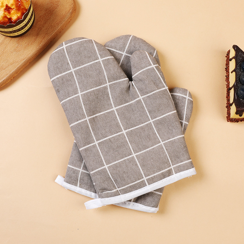 Guantes resistentes a altas temperaturas de algodón y lino para herramientas de cocina de horno de horno especial de aislamiento térmico guantes de microondas de aislamiento térmico