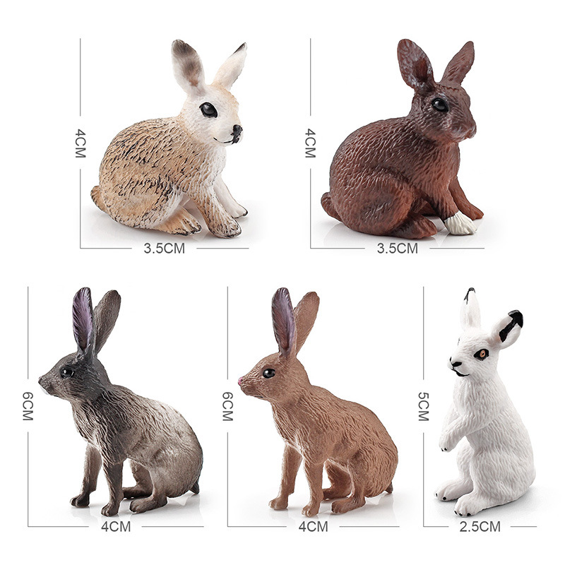 Simulación bosque animal conejo modelo mini granja Rancho liebre estática decoración de escritorio transfronteriza exportación