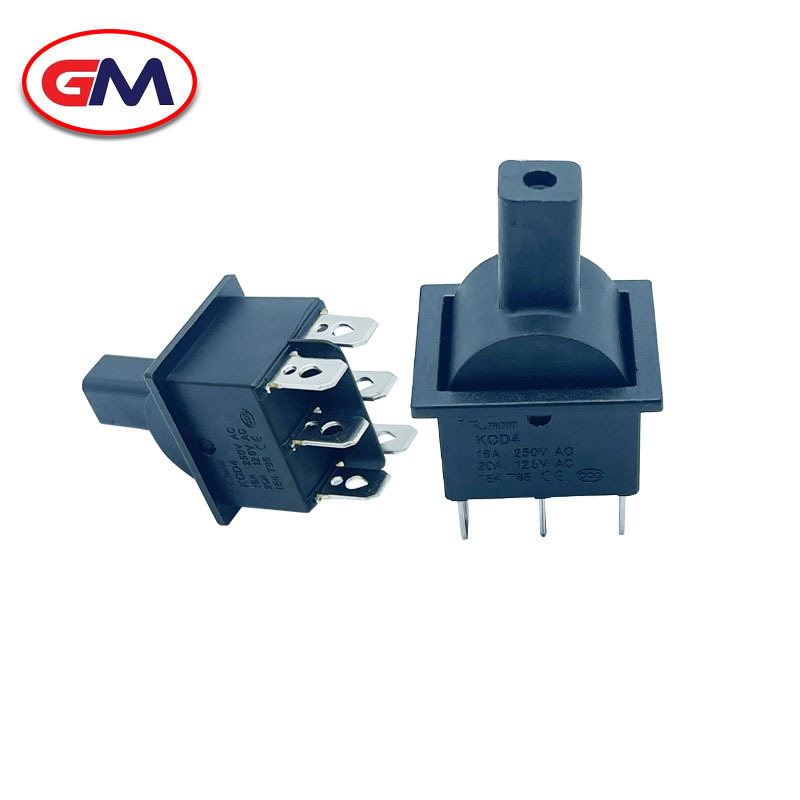 船型开关KCD4摇臂 双复位开关三档六脚25mm*31mm