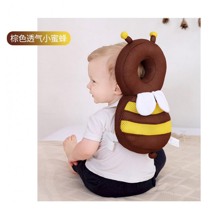 Bebé para aprender a caminar almohada de caída almohada de protección de la cabeza transpirable almohada de protección de la cabeza para bebés pequeños abeja gorra de protección de la cabeza de caída