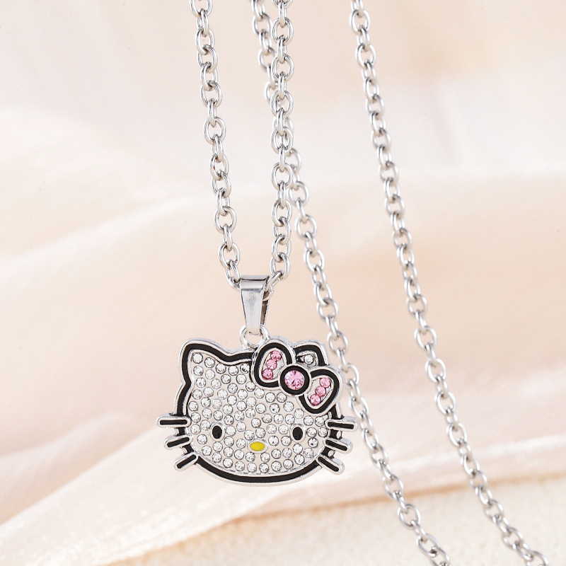 Hello Kitty Necklace Sweet Cool Girl Cute Y2K Necklace Kitty