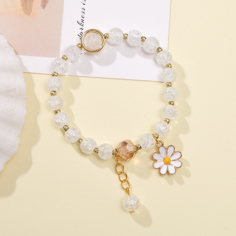 Sweet Flower Artificial Crystal Beaded Womenu0027S Bracelets 1 Piece