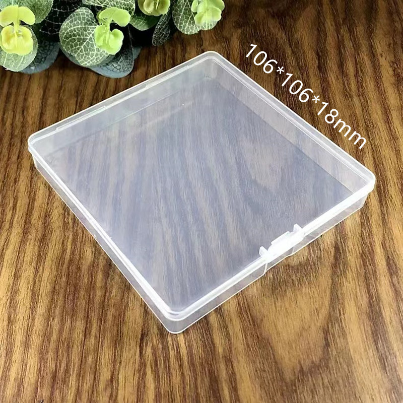 厂家现货透明PP塑料盒有盖正方形薄款口罩盒1.8CM扁盒饰品配件盒