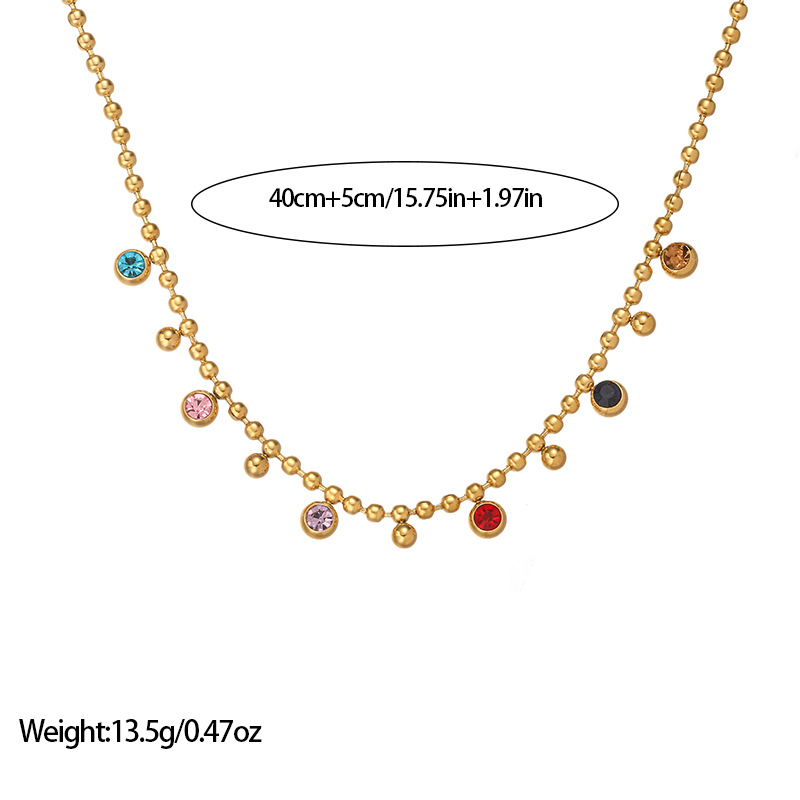 Plating Design Wholesale Jewelry Classic Style Geometric Titanium Steel Plating Ball Chain Necklace