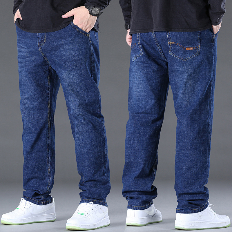 Jeans Men's Large Size Loose Elastic Straight Leg Fat Guy 28-50 Size Xintang Denim Factory Direct Sale Fat Guy 150kg Jeans Men's Large Size Loose Elastic Straight Leg Fat Guy 28-50 Size Xintang Denim Factory Direct Sale Fat Guy 150kg