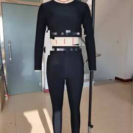 潮牌新款出口跨境欧美情侣单肩分体泳衣长裤瑜伽服冲浪泳衣套装