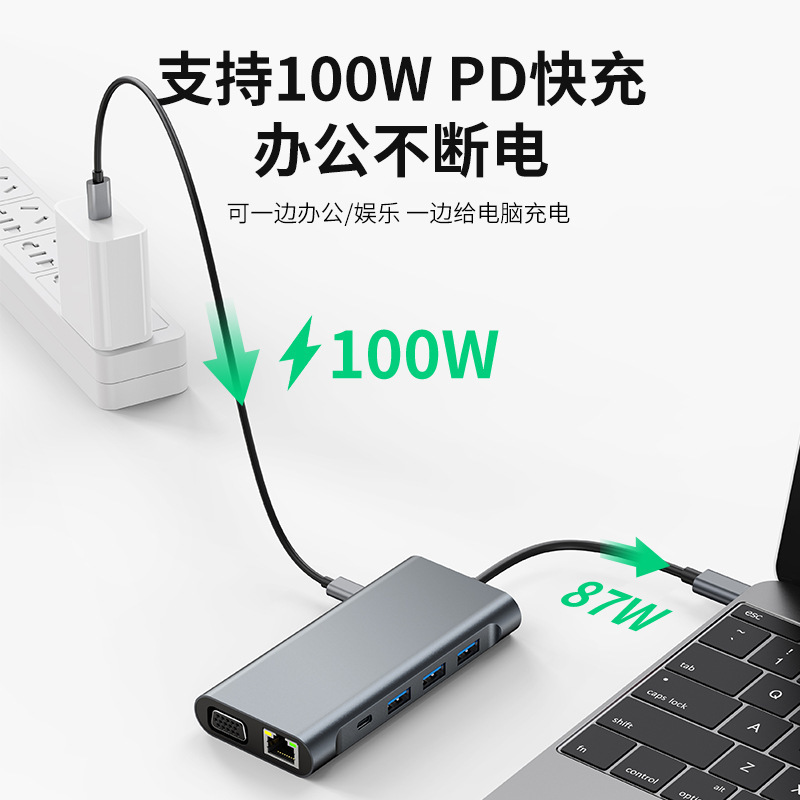 クロスボーダーマルチインターフェース拡張ドックtype c hub 3.0usbエクステンションギガビットノート変換器拡張ドック|undefined