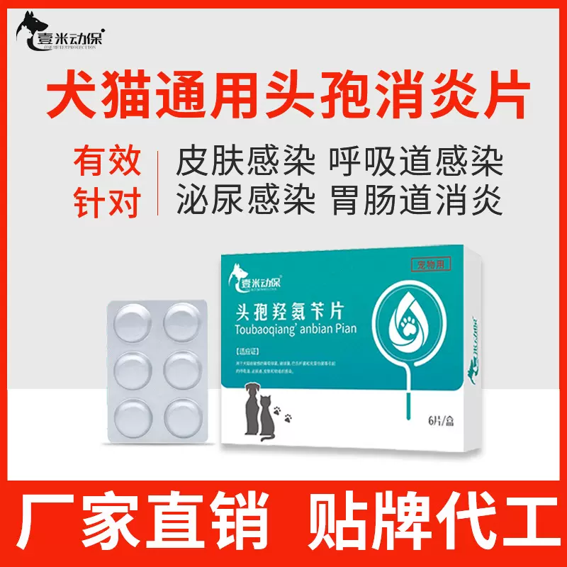 宠物消炎药猫咪外伤肠胃感染狗狗头孢消炎药头孢羟氨苄宠物